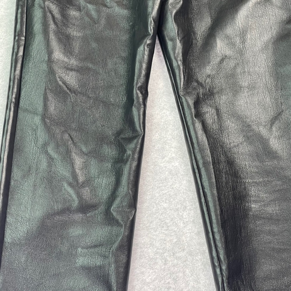 Wilfred Aritzia Black Faux Leather Pants, Women SZ 4, chic, sleek, edgy - Picture 12 of 16